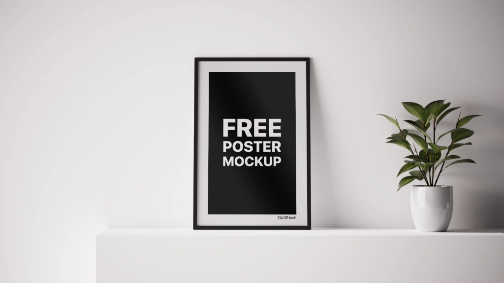 Free 8K poster mockup download